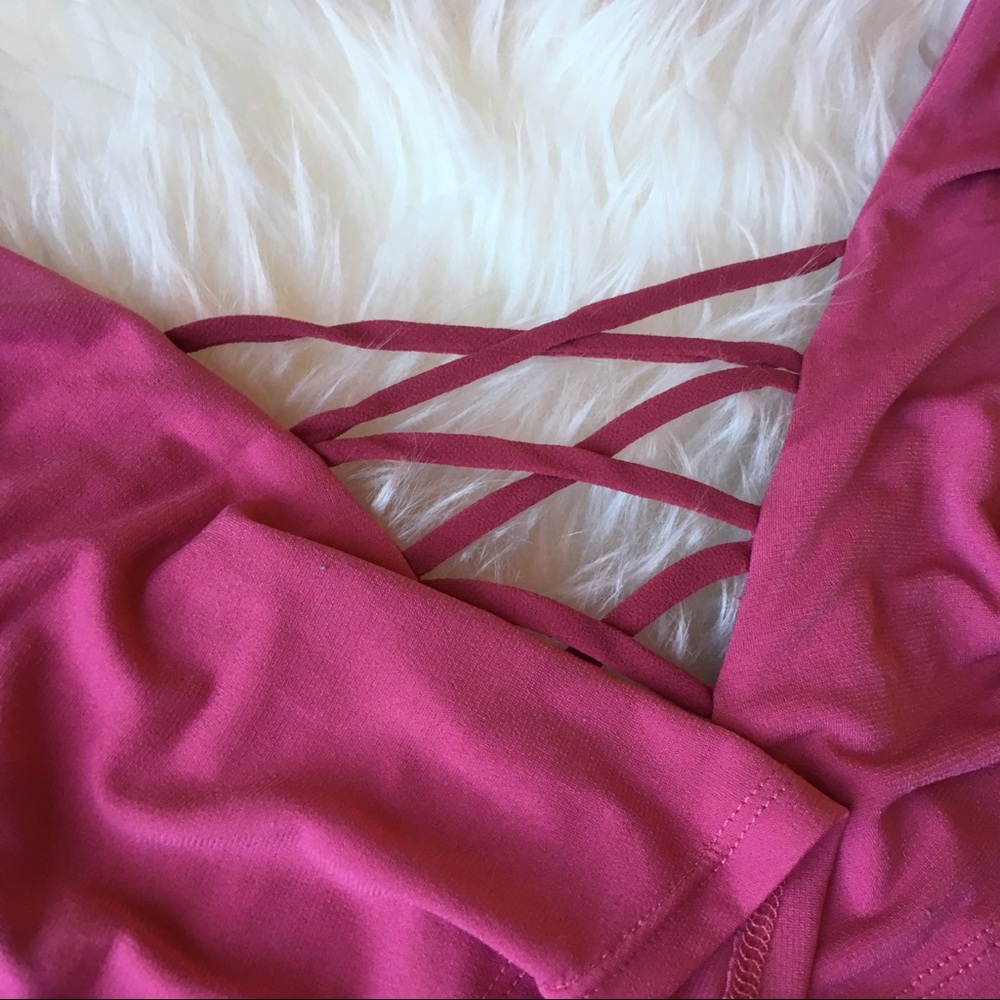 Soulmates Pink Bodysuit with Flutter Sleeves - Picture 8 of 8